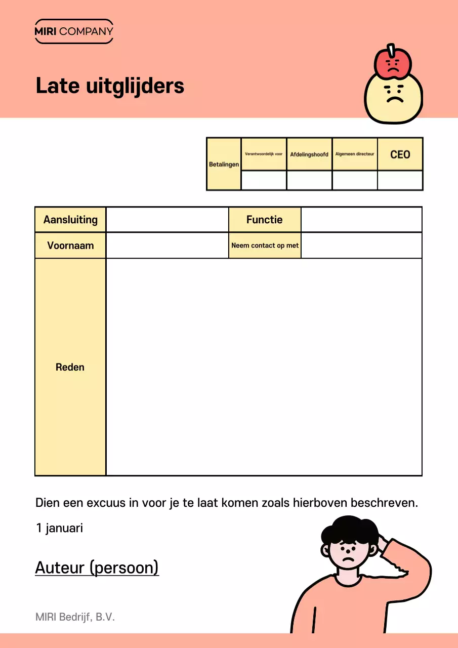 Oranje eenvoudige te laat brief formulering