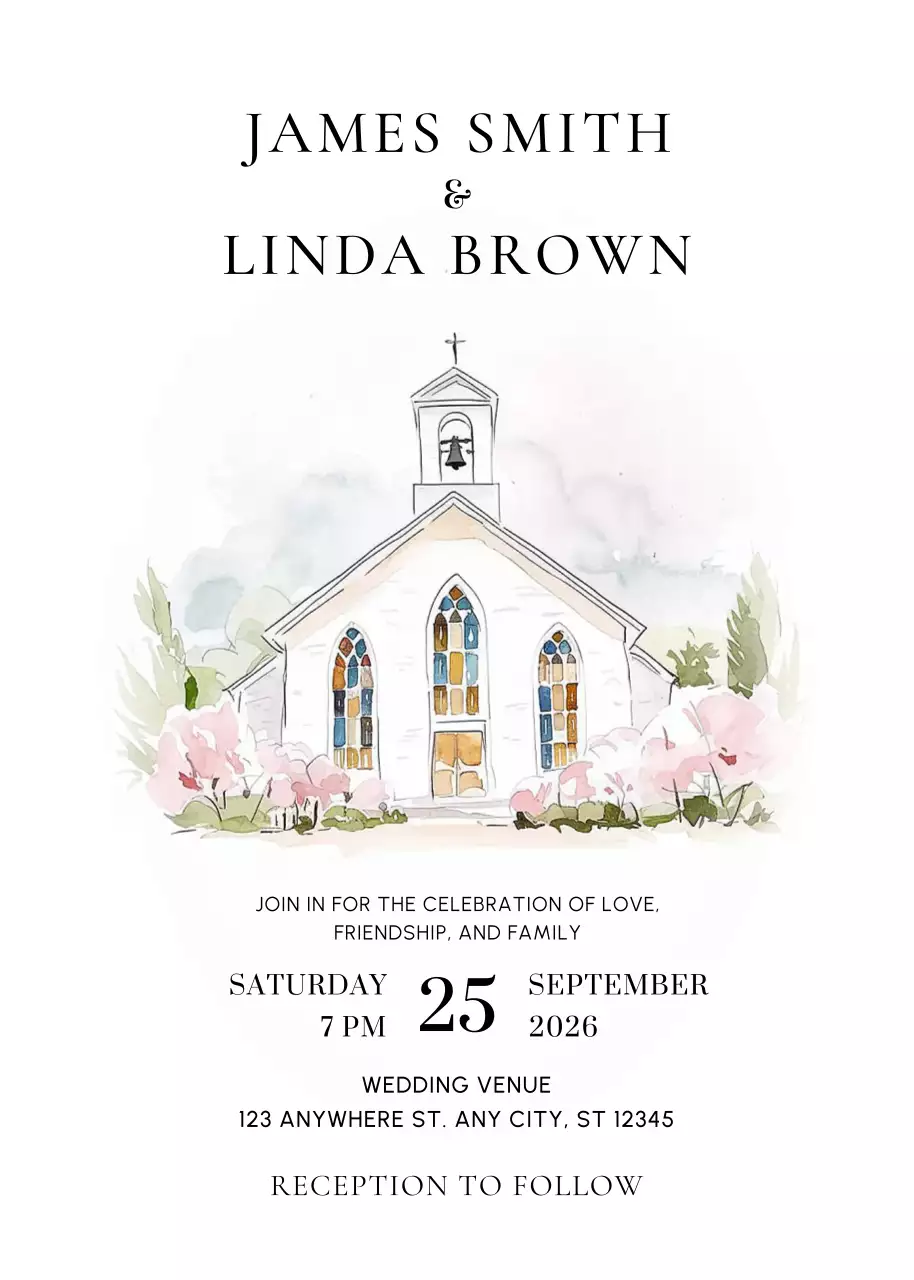 White Elegant Wedding Invitation