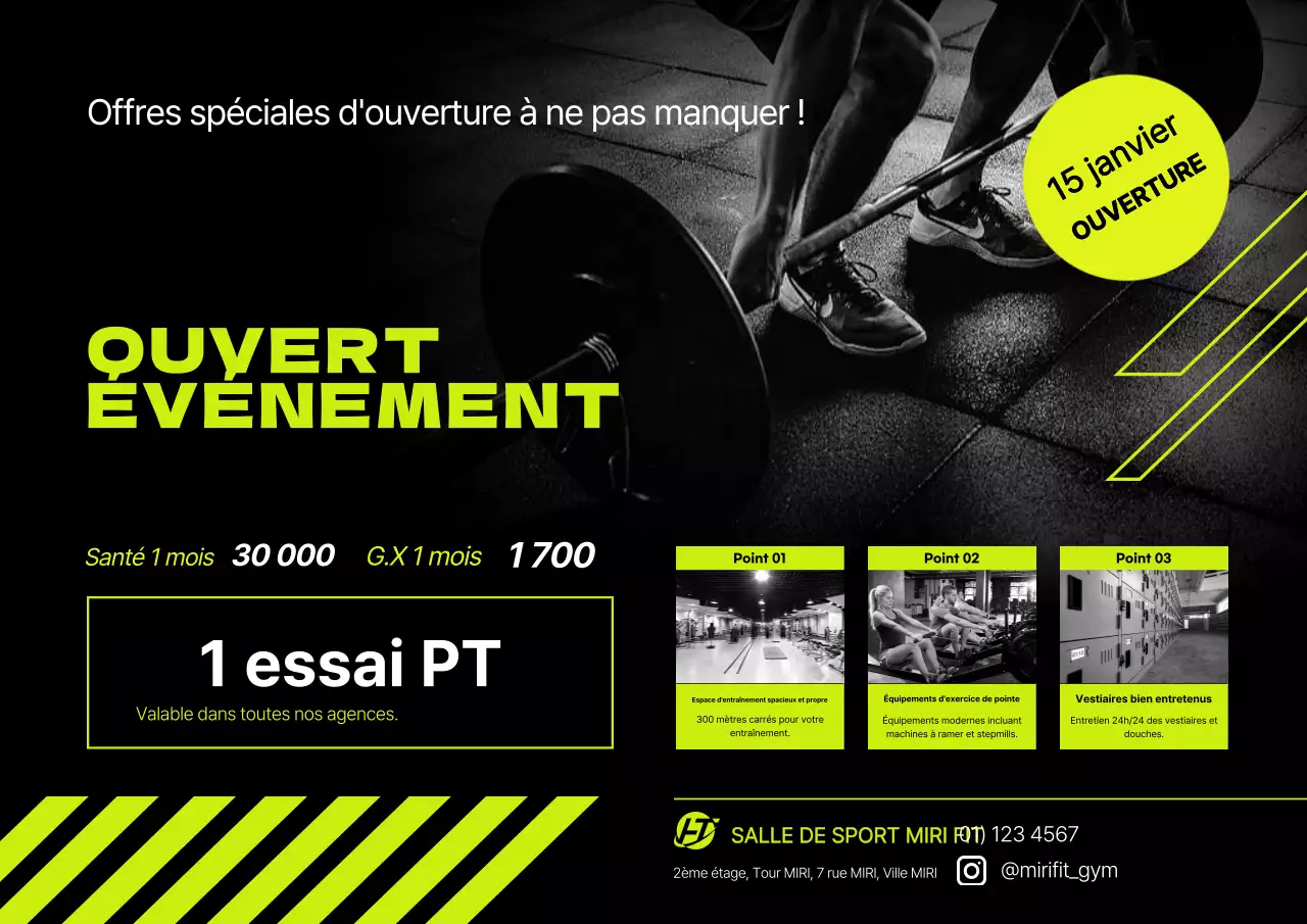 Promouvoir l'ouverture du centre de fitness au néon par des dépliants