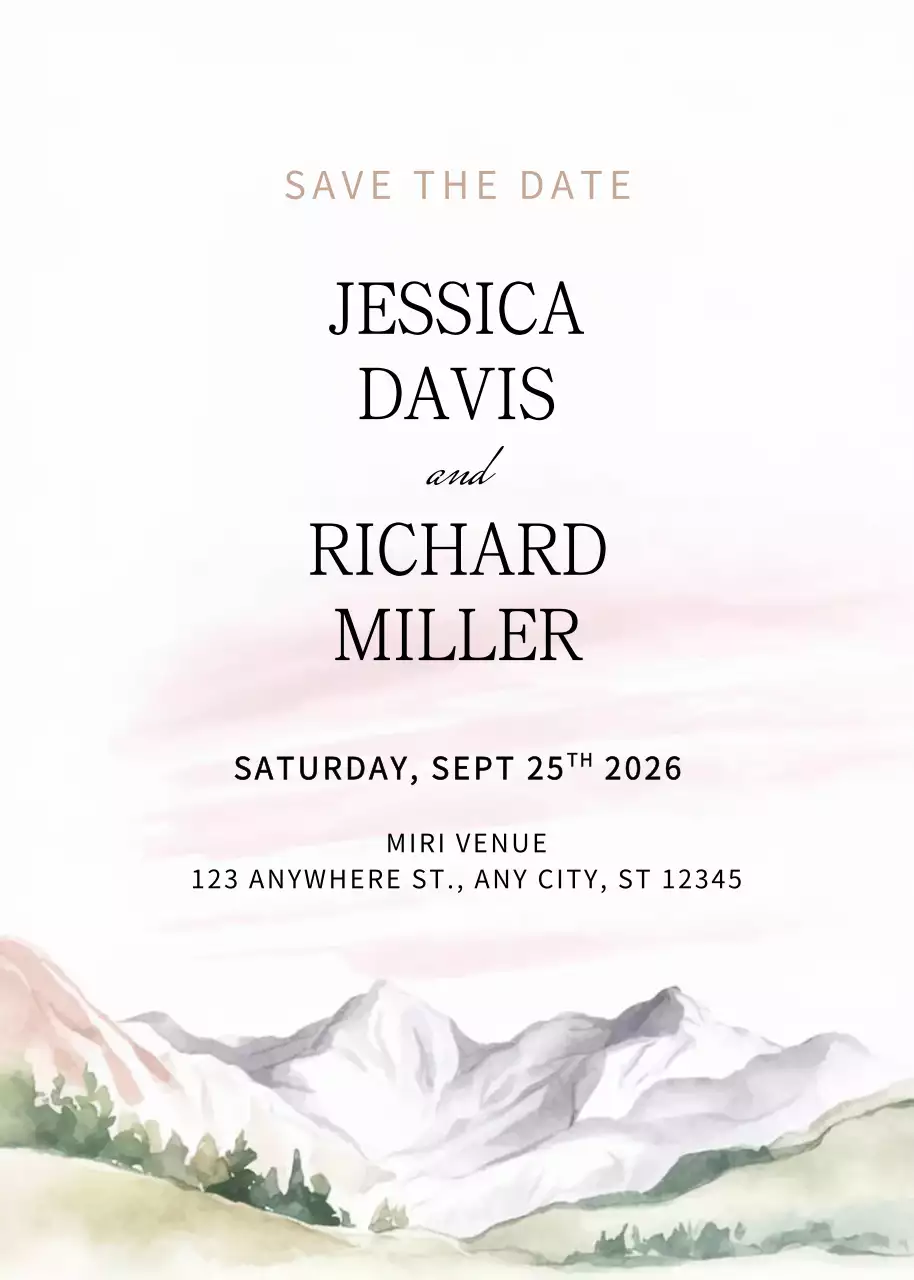 Beige Elegant Wedding Invitation