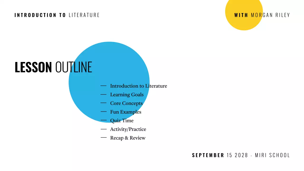 Multicolor modern literature course presentation