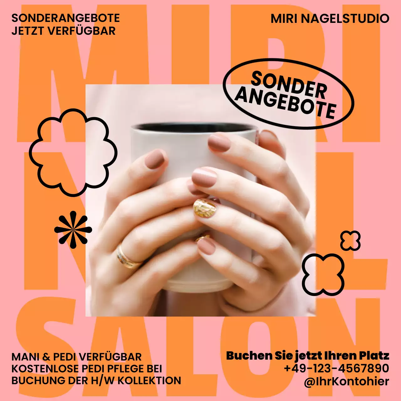 rosa trendige Nagelaktion