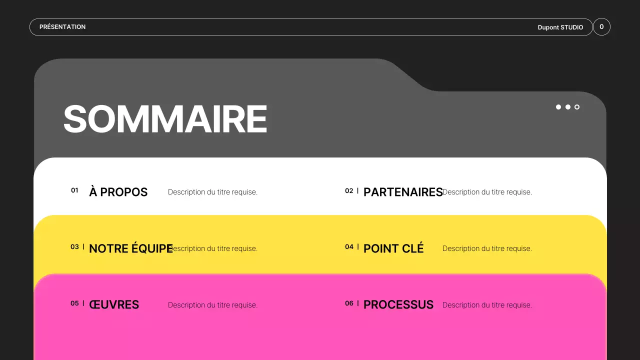 Prospectus simple d'une société de production vidéo en noir et couleurs néon