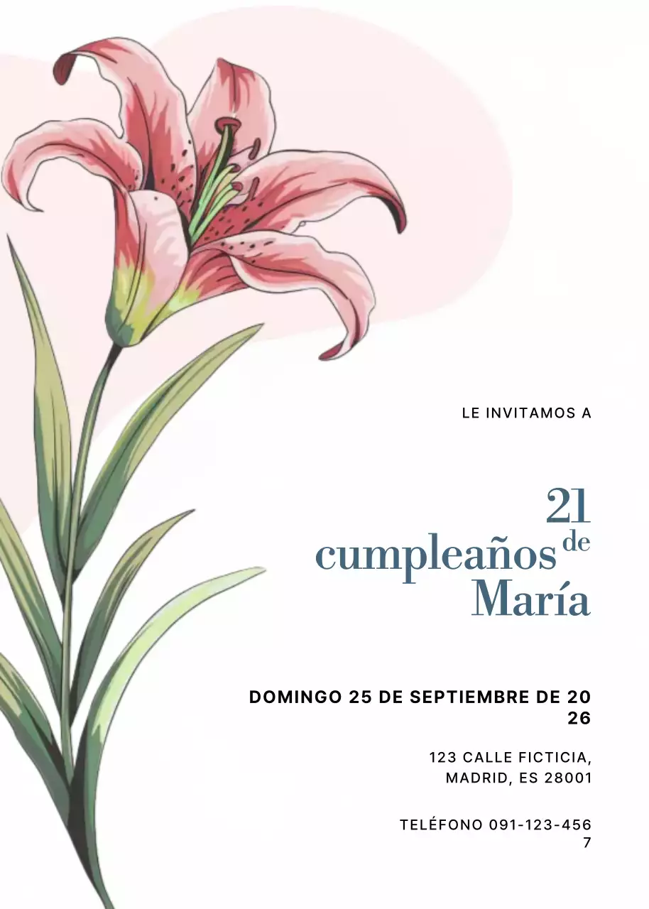invitación de cumpleaños elegante rosa