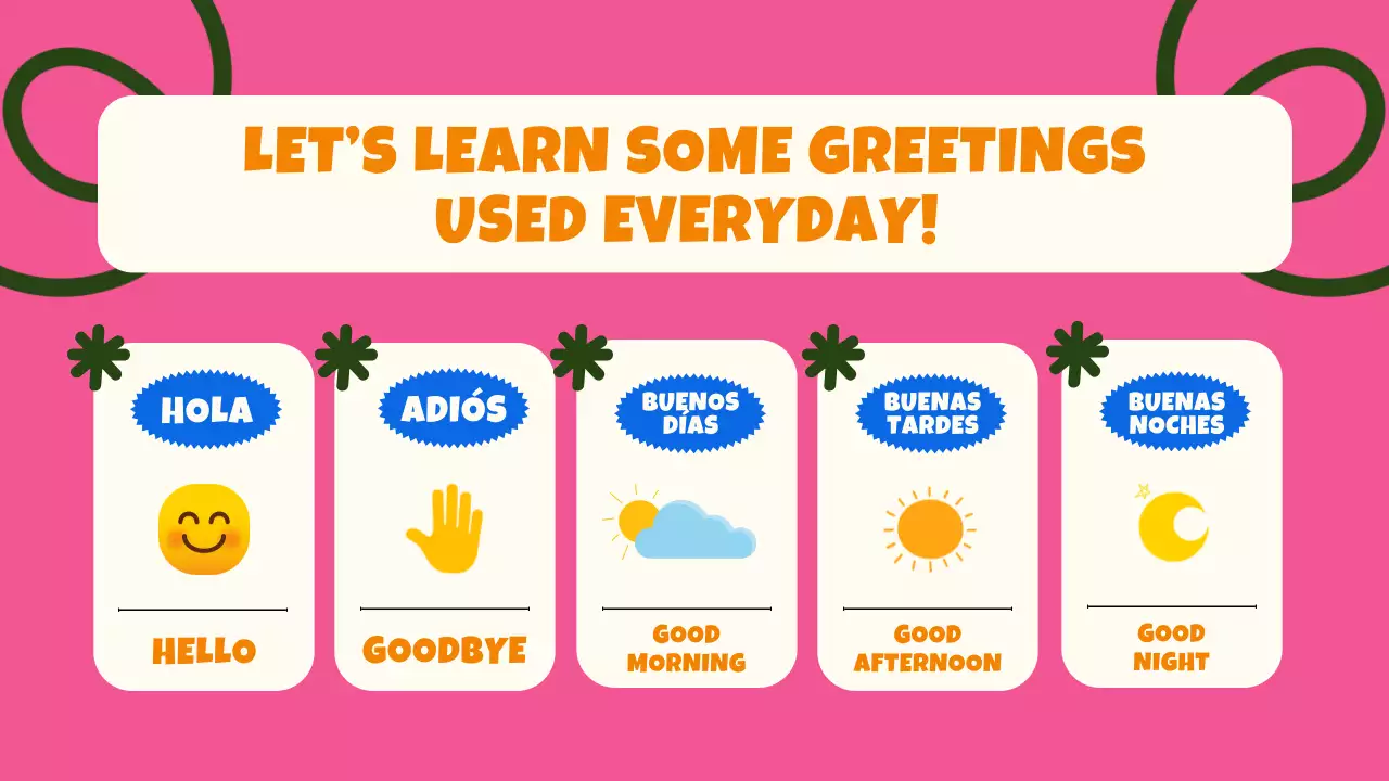 Pink Trendy Spanish Course Guide Presentation