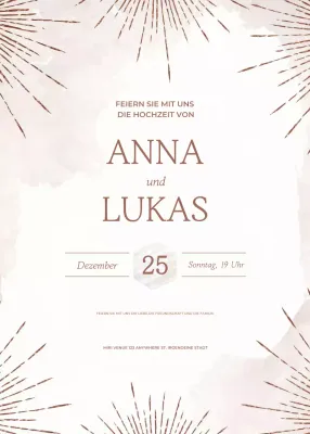 Beige Hochzeit Einladung minimal Stil