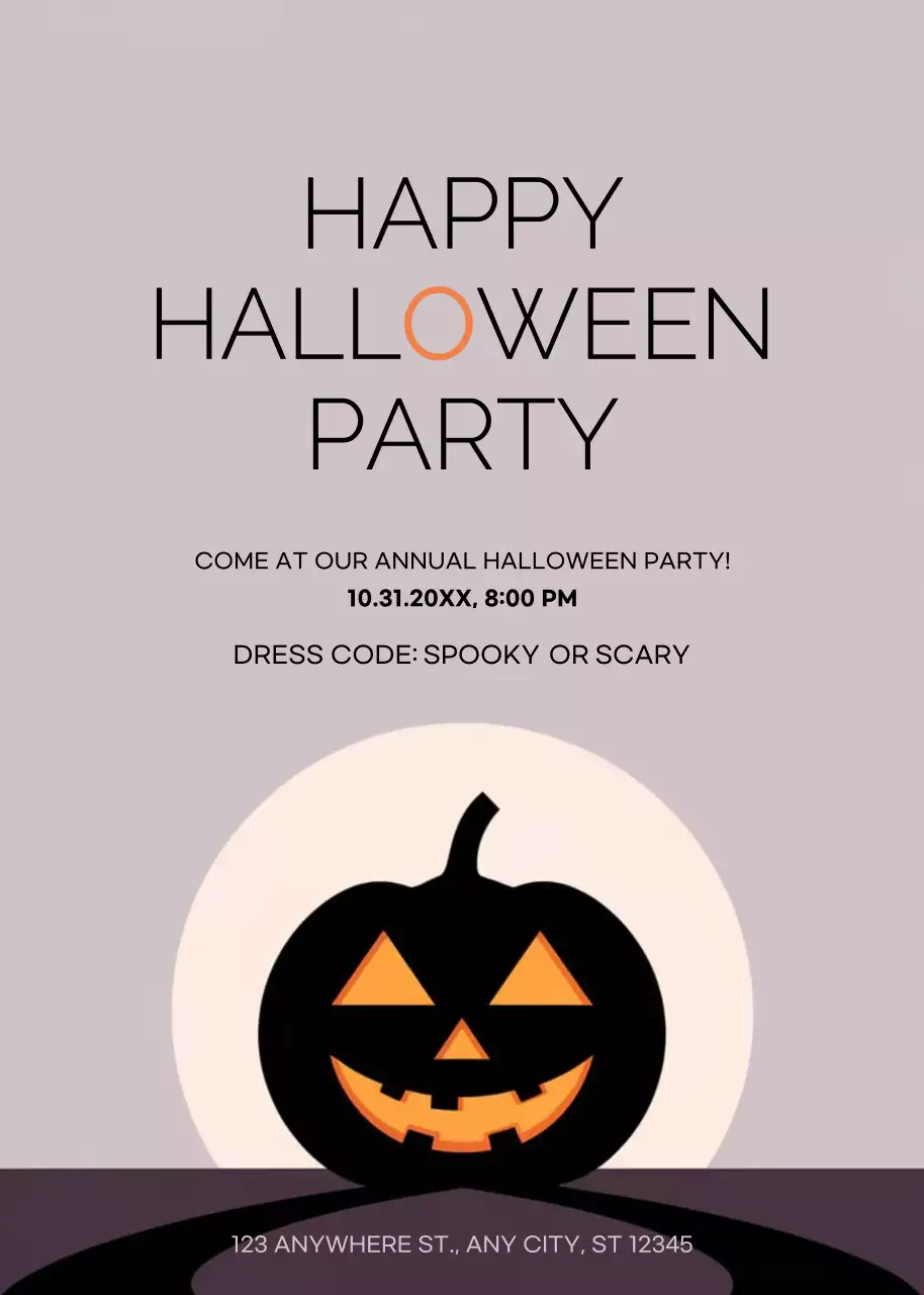 black minimal Halloween invitation