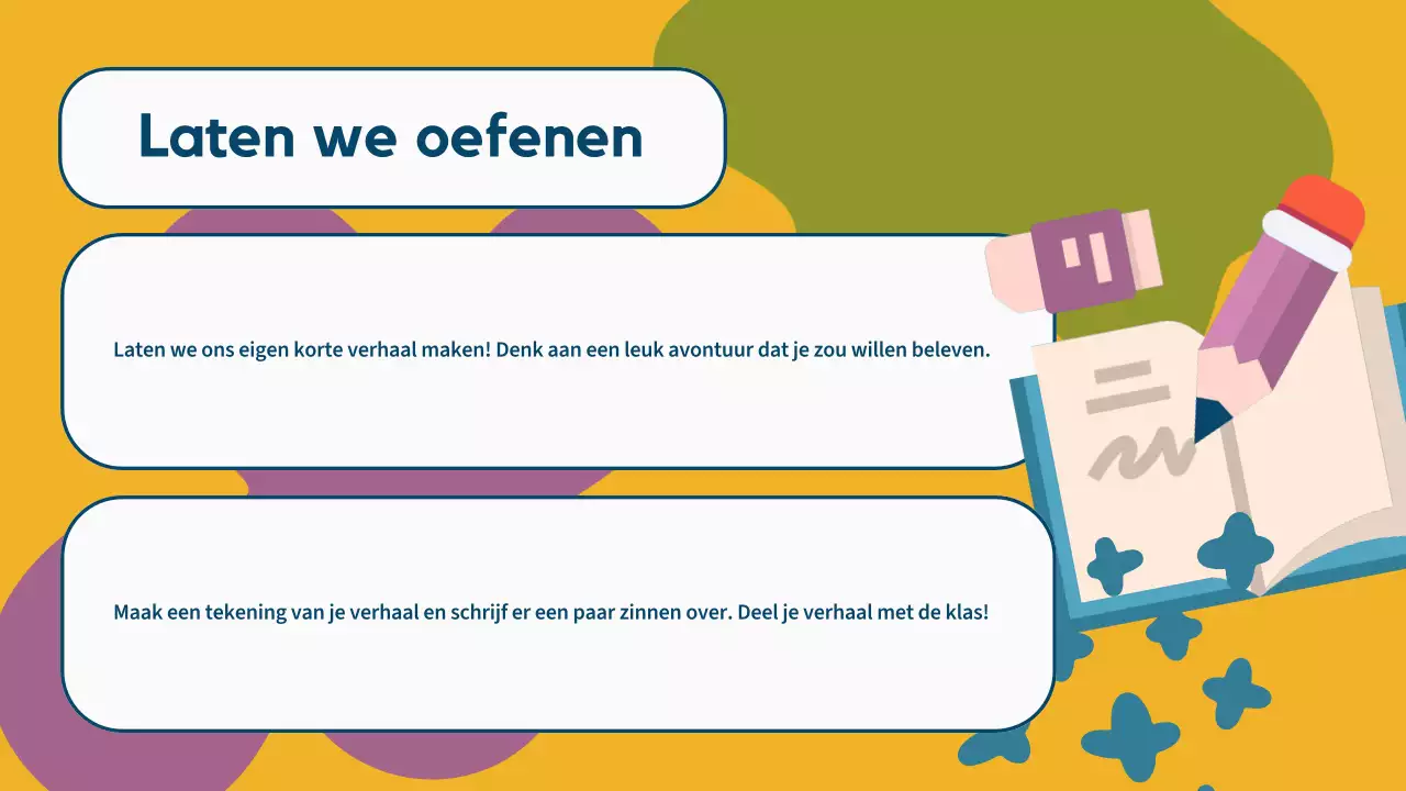 Kleurrijke Illustratie Literatuur Lesmateriaal Presentatie