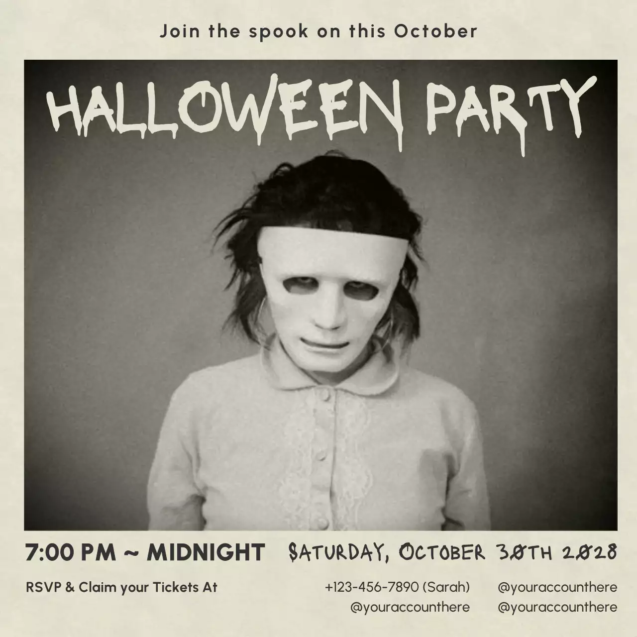 Black Gothic Halloween Invitation Social Media Post