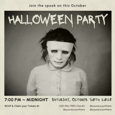 Black Gothic Halloween Invitation Social Media Post