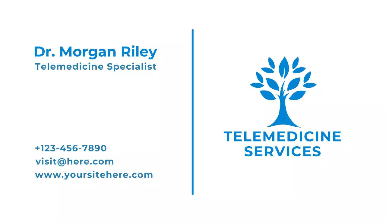 Blue Clean Telemedicine Business Card