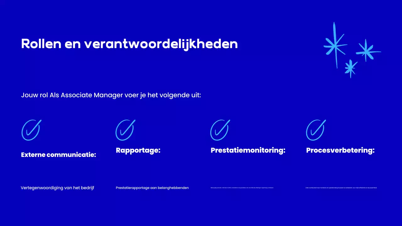 blauwe moderne inwerkpresentatie voor werknemers
