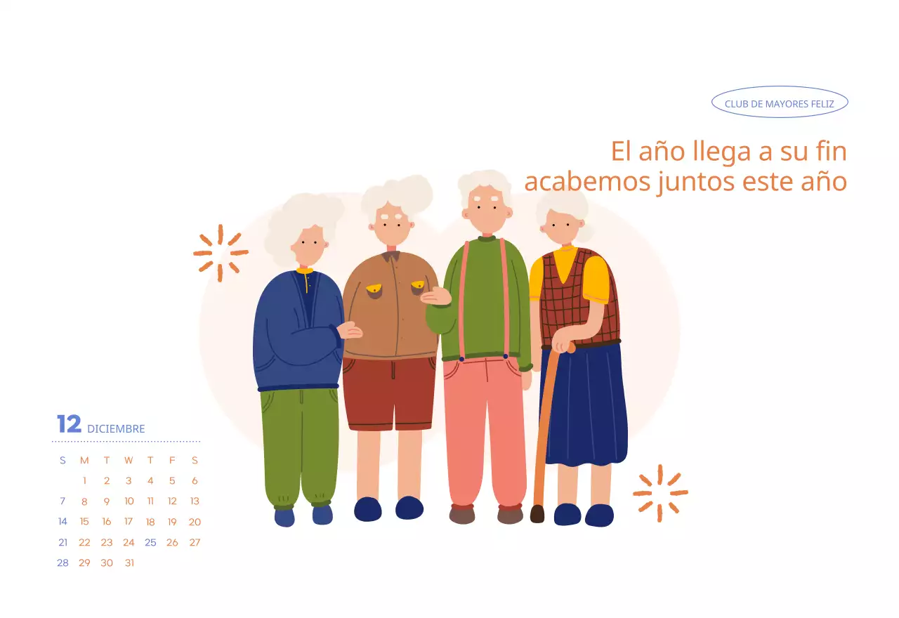 Calendario comercial con simpáticas ilustraciones