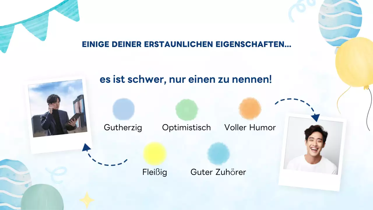 Blaue moderne und heitere Geburtstagskarte