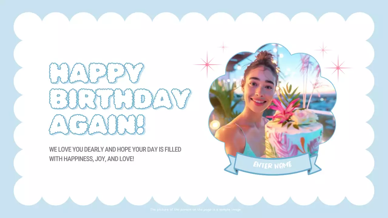 핑크 심플 생일 카드 프레젠테이션