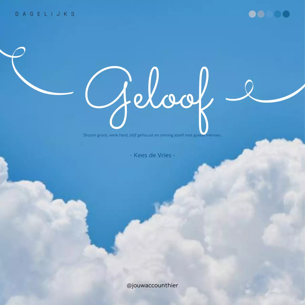 blauwe elegante inspiratie poster