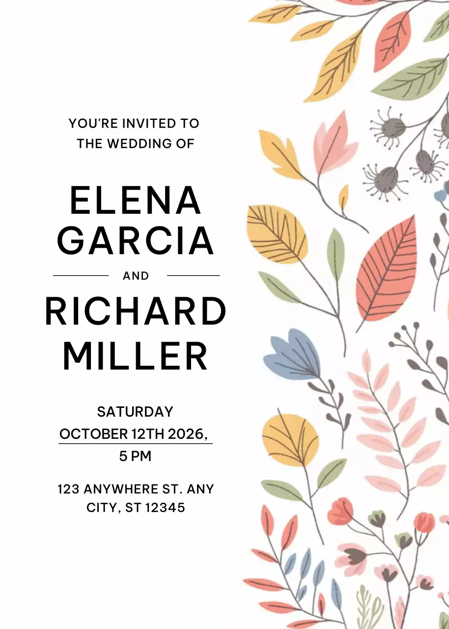 white elegant wedding invitation