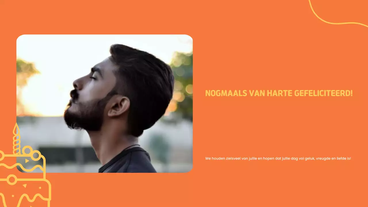 oranje eenvoudige verjaardagspresentatie