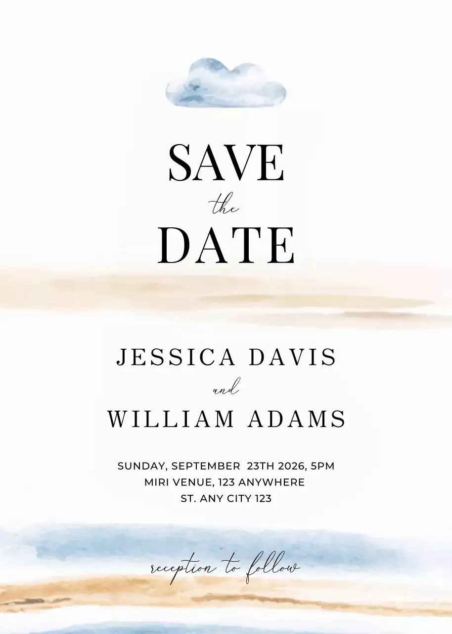 white simple wedding invitation