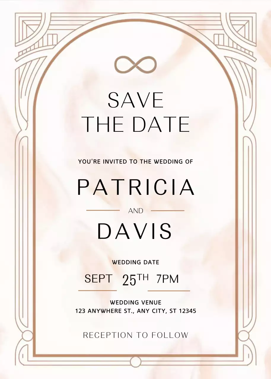 Thiệp cưới thanh lịch màu be