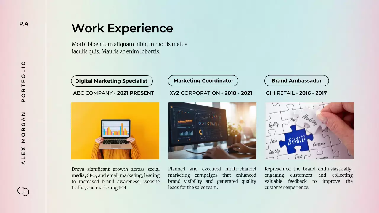 Pastel elegant portfolio presentation template