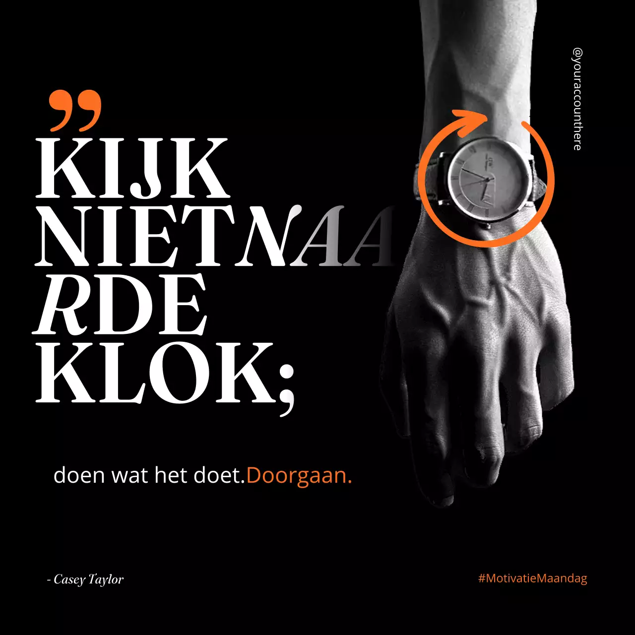 zwarte minimale motivatie quote