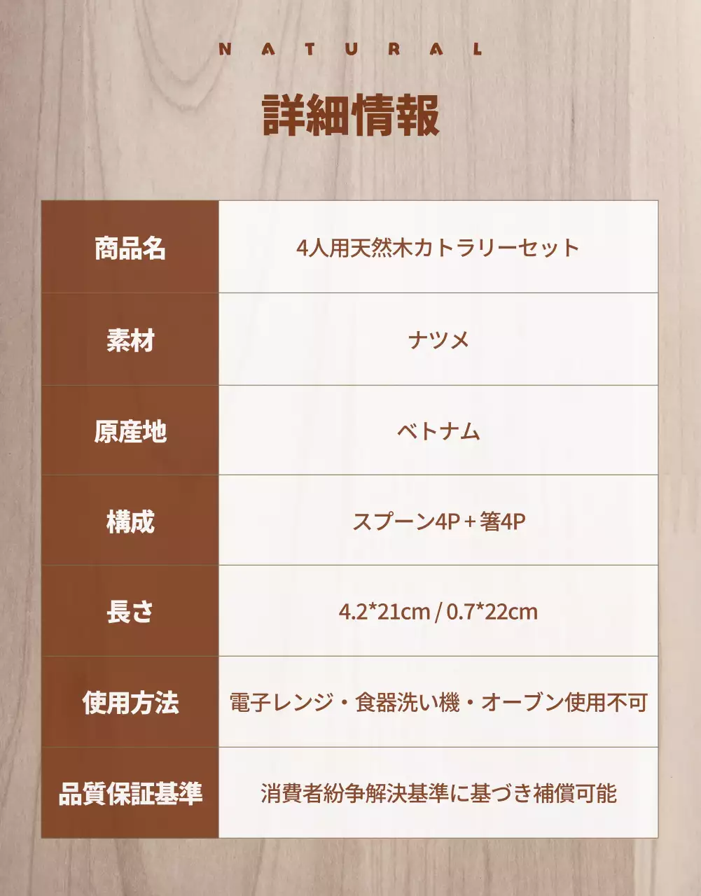 ベージュ ナチュラル キッチンギフトセット パンフレット 詳細ページ