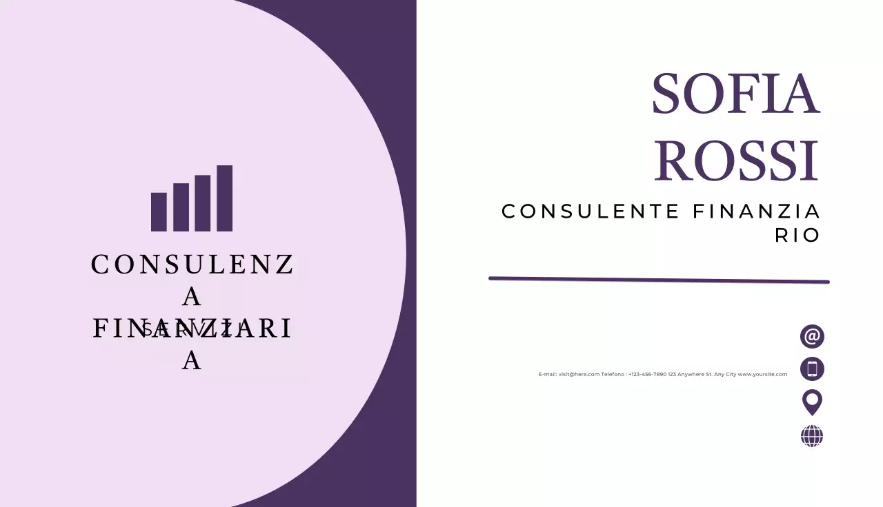 biglietto da visita professionale viola