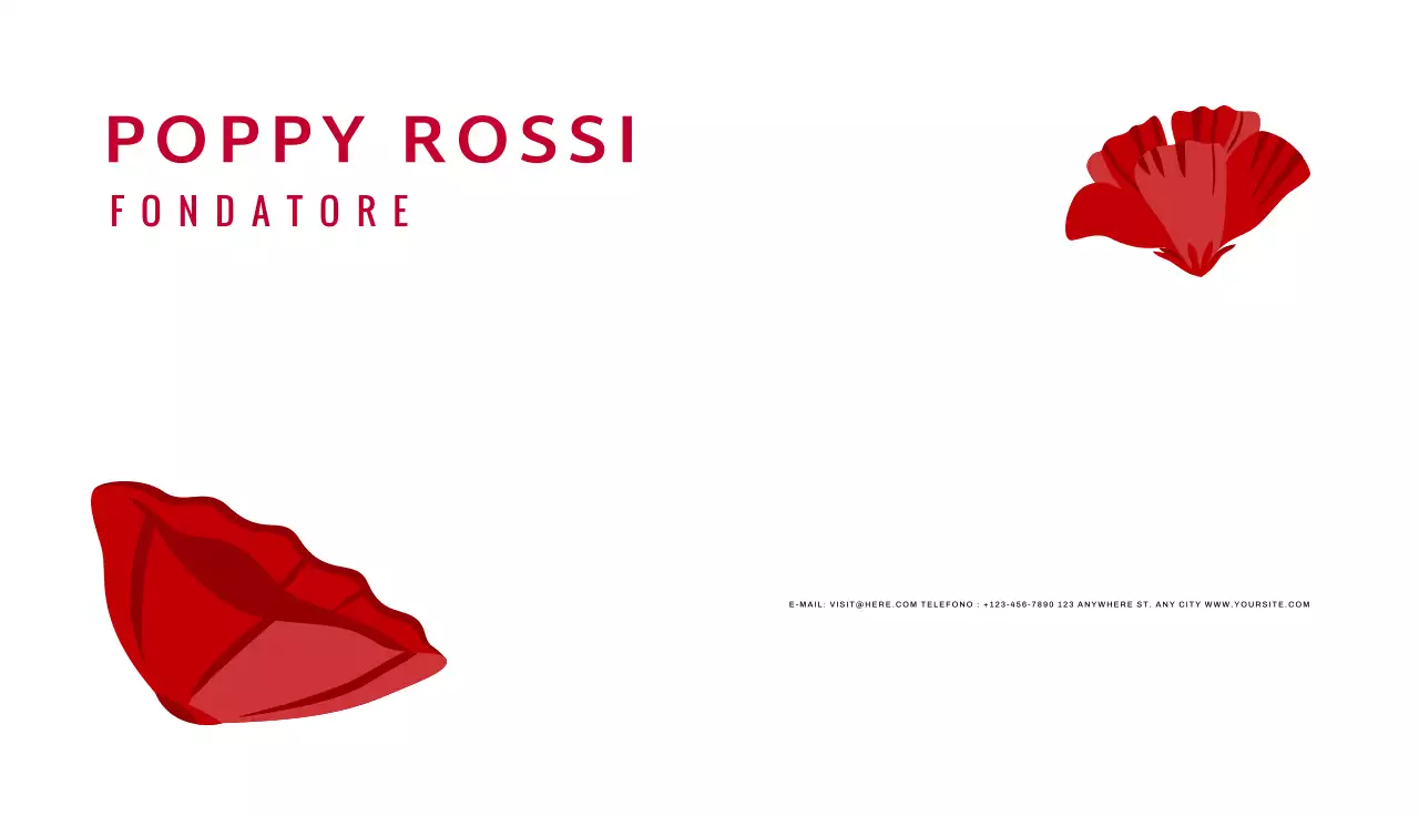 biglietto da visita minimal rosso