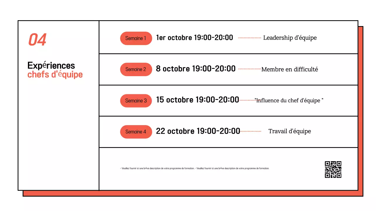 Promouvoir un simple séminaire interne en blanc et orange