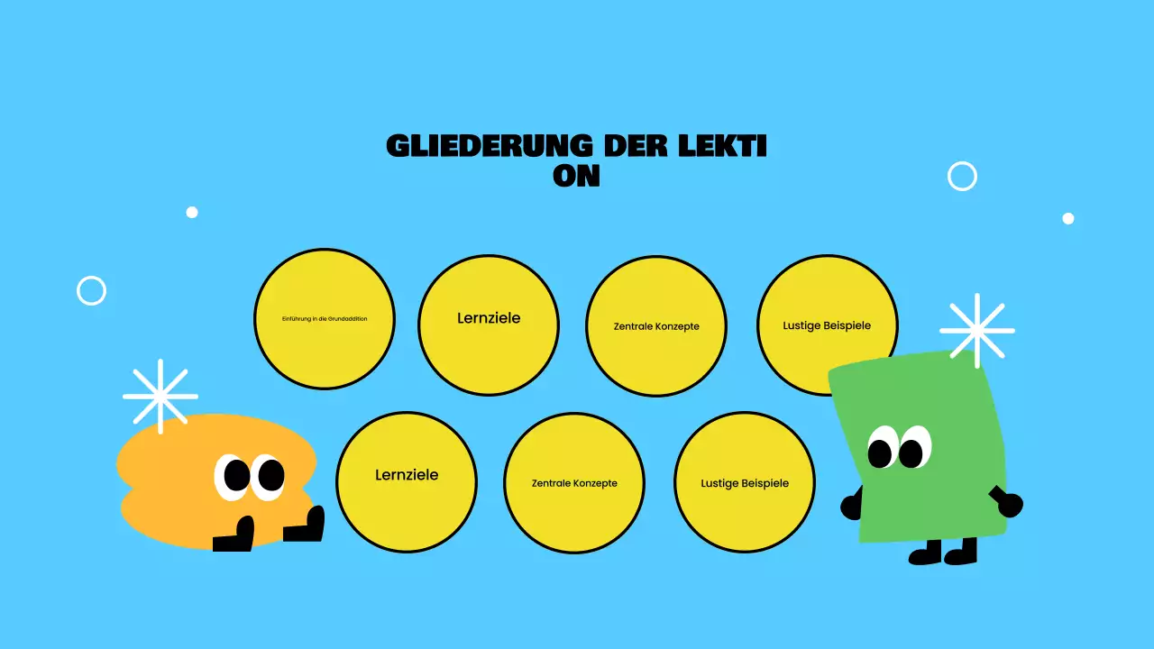 Gelbe spielerische Grundaddition Präsentation