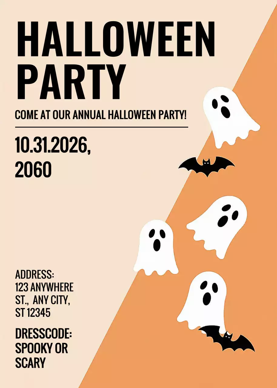 Orange Retro Halloween Invitation