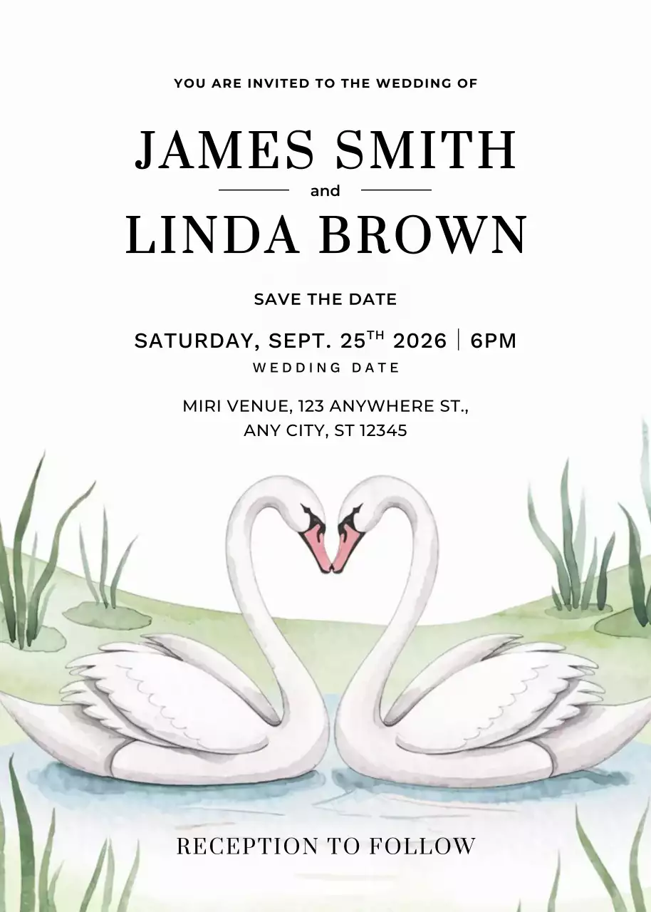 white elegant wedding invitation