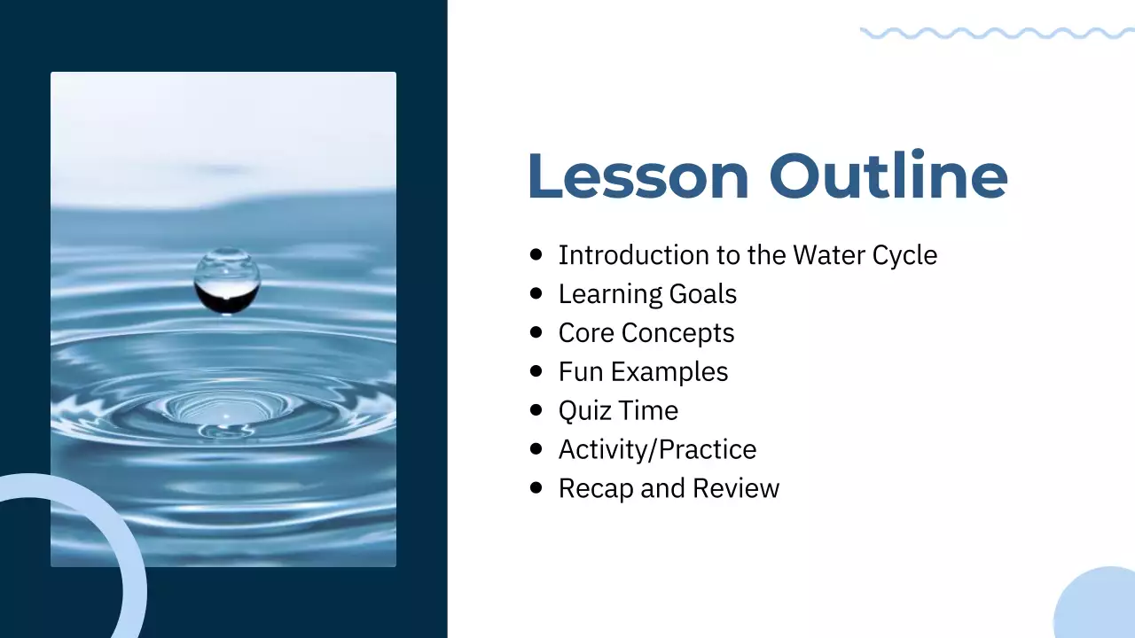 Blue Modern Water Lesson Presentation