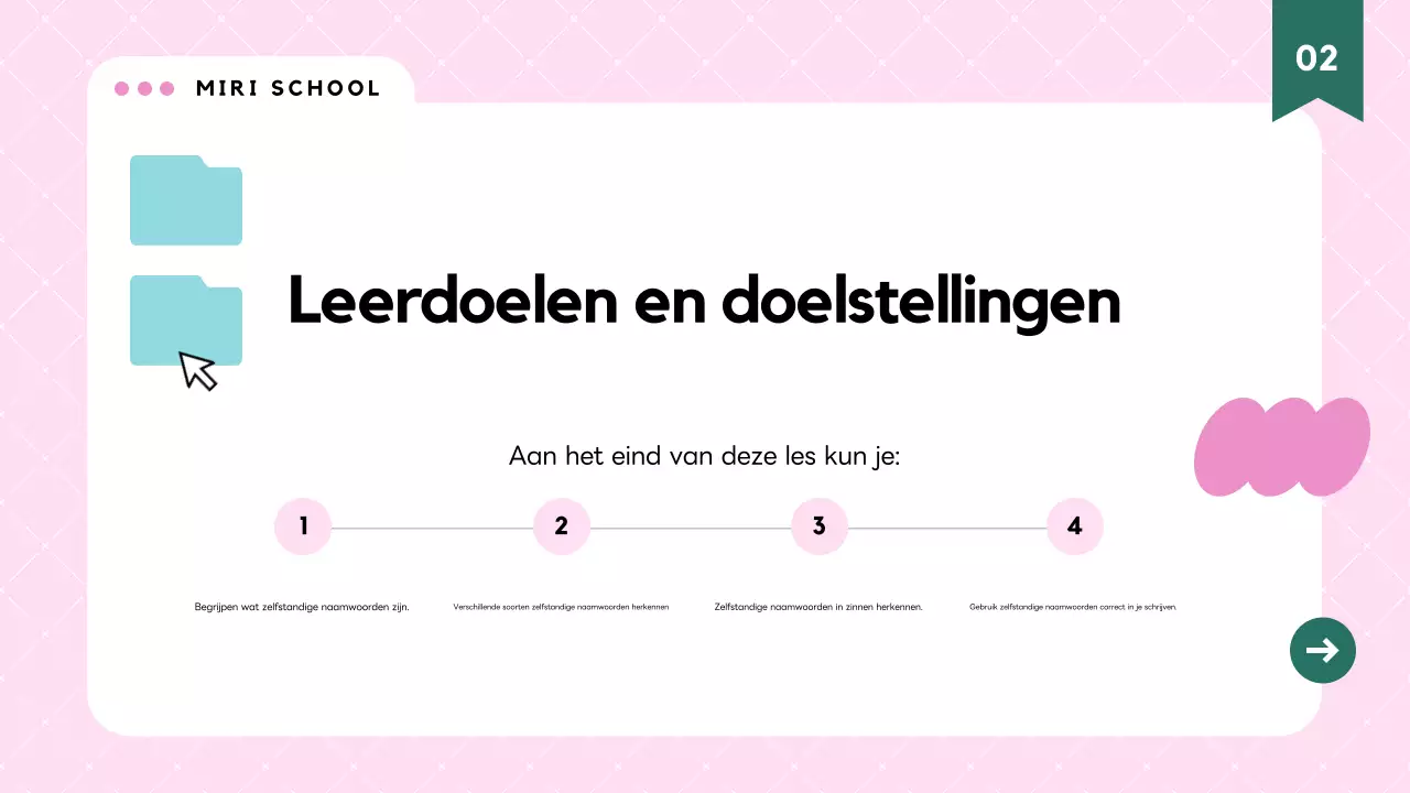 Roze Modern Grammatica Lesmateriaal