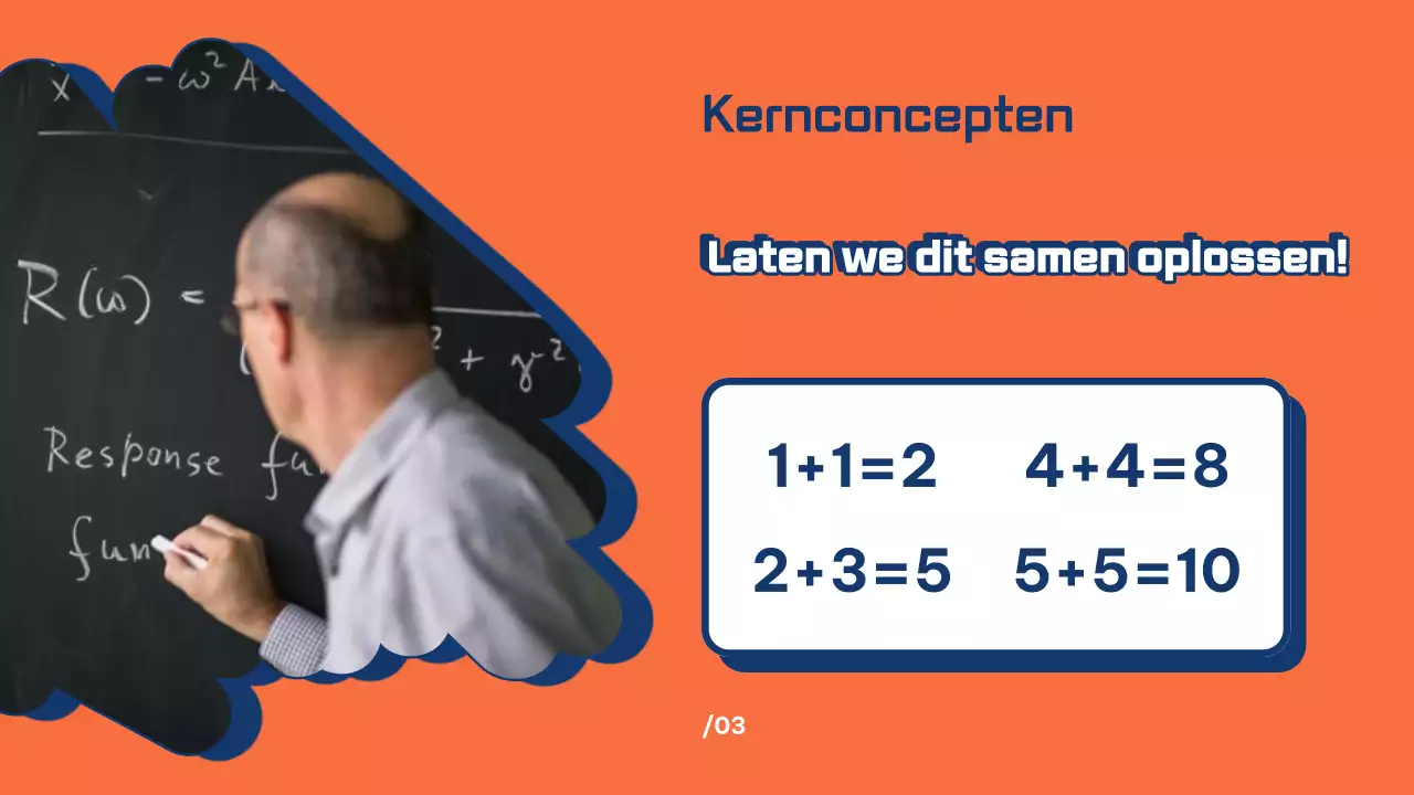 blauw eenvoudige wiskunde klasgids presentatie