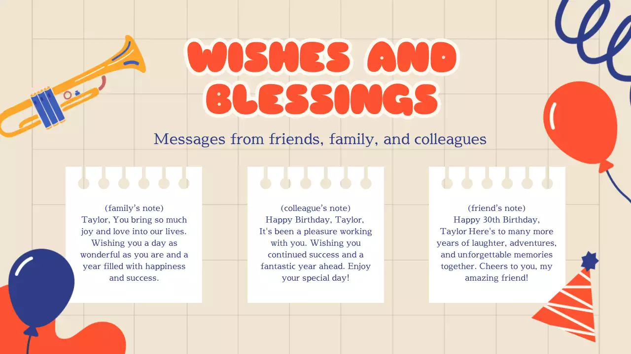 블루 트렌디 생일 카드 프레젠테이션