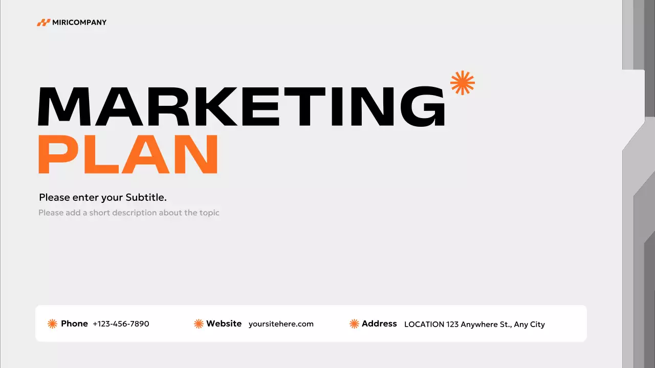 Orange Professional Marketing Plan Presentation