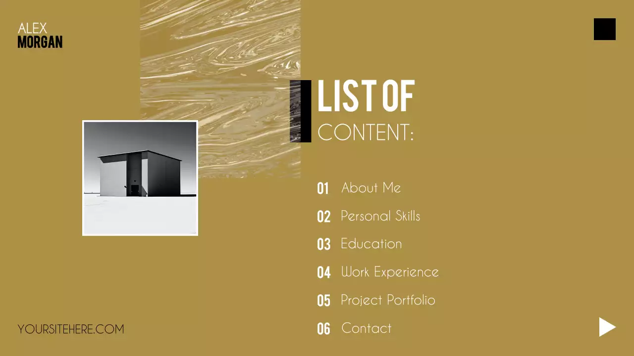 Black Modern Portfolio Resume Presentation