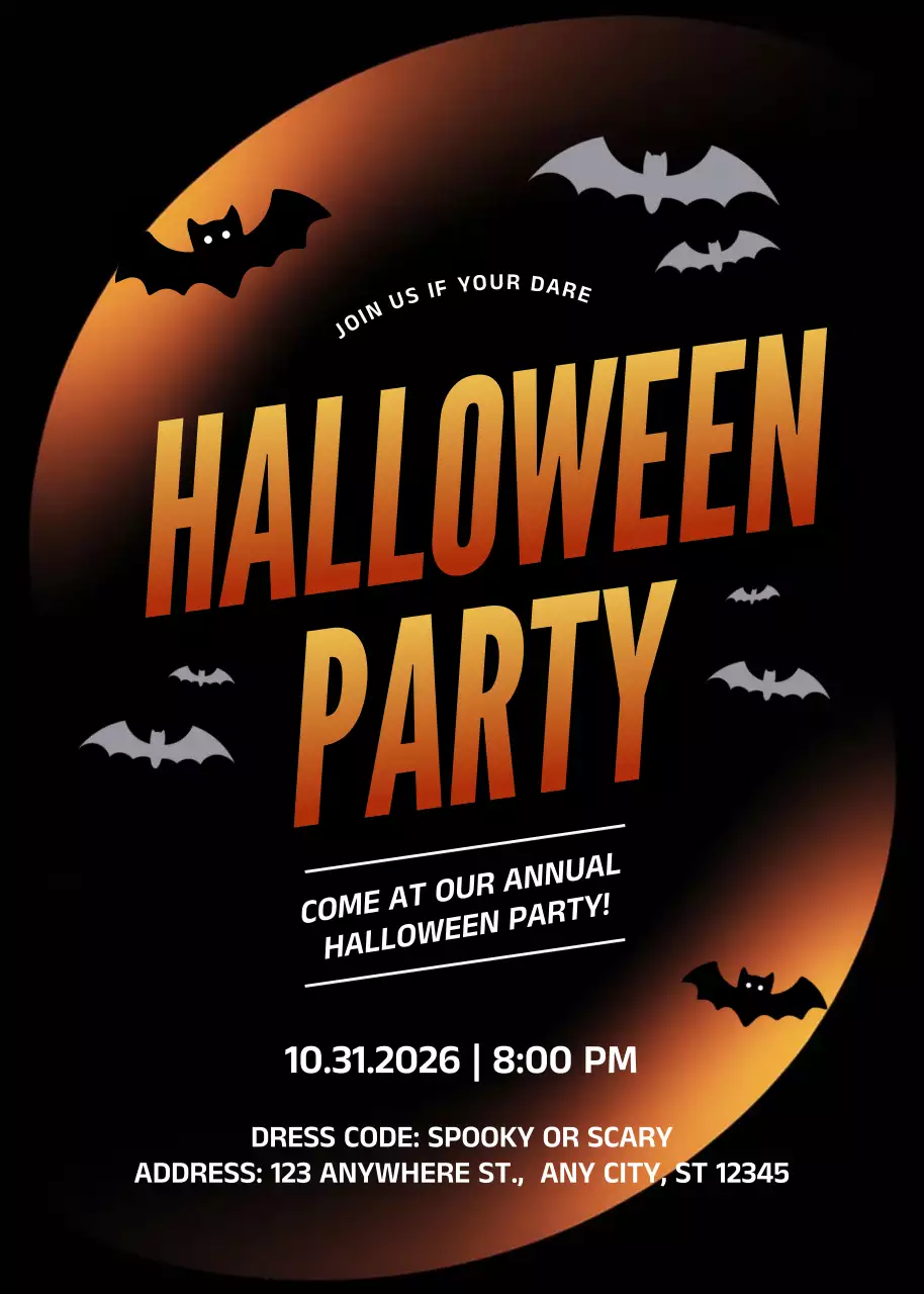 Orange Gothic Halloween Invitation