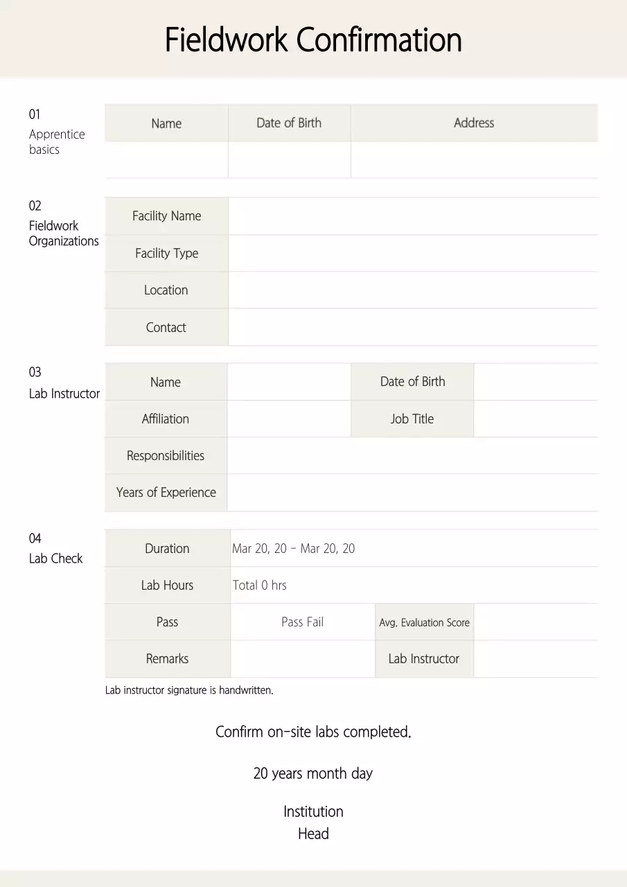 Tài liệu thực địa chuyên nghiệp màu be