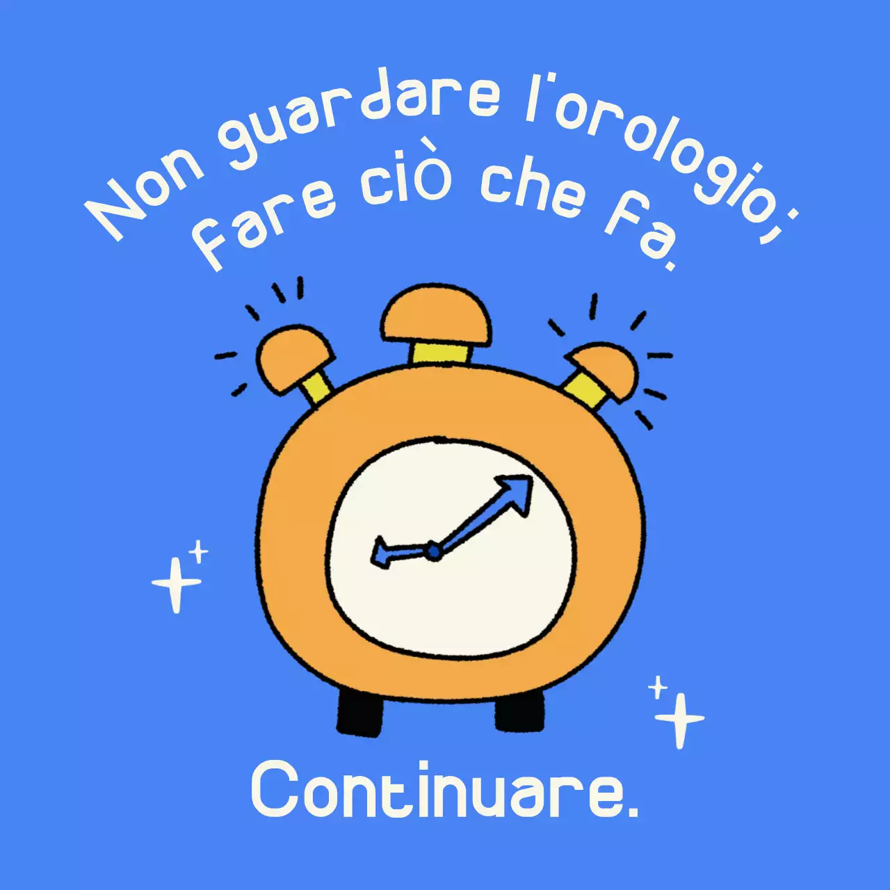 orologio poster blu di motivazione semplice