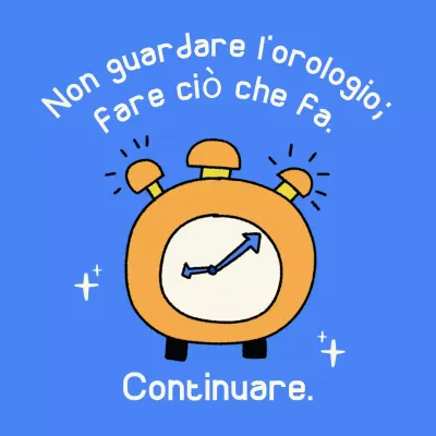 orologio poster blu di motivazione semplice