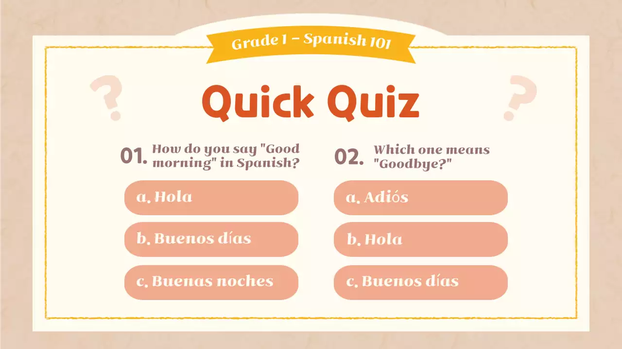 Presentasi Panduan Kelas Bahasa Spanyol Sederhana Beige