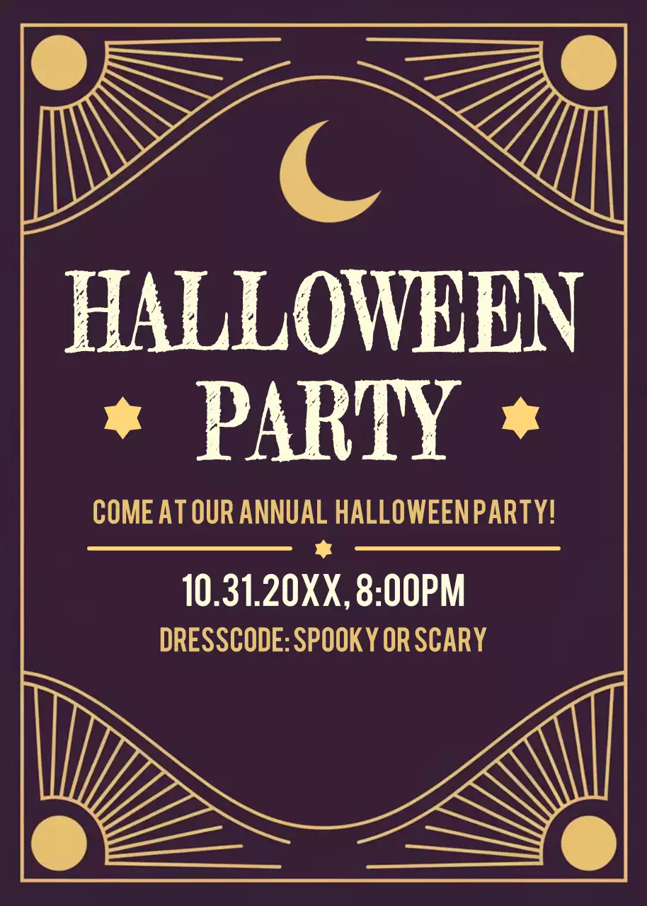 purple vintage Halloween invitation