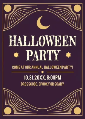 purple vintage Halloween invitation