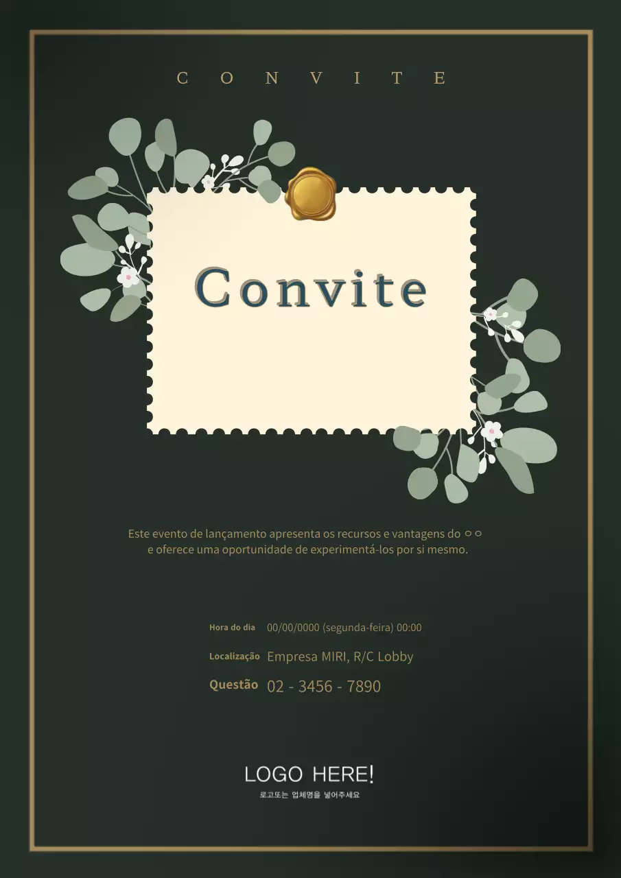 Convite para evento topo de gama em caqui