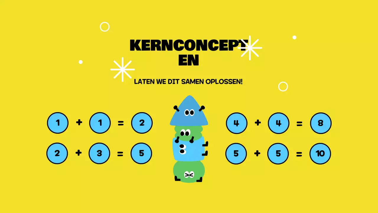 Gele speelse basisweergave voor optellen