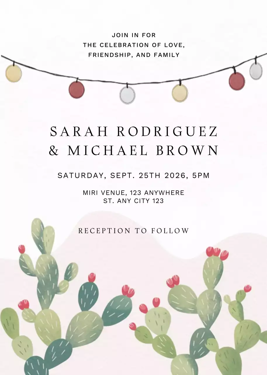 beige minimalist wedding invitation