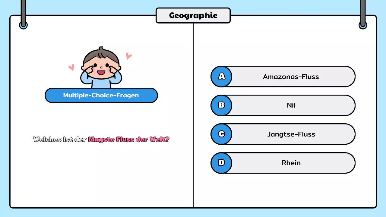 blaues Comic-Quiz Ankündigung